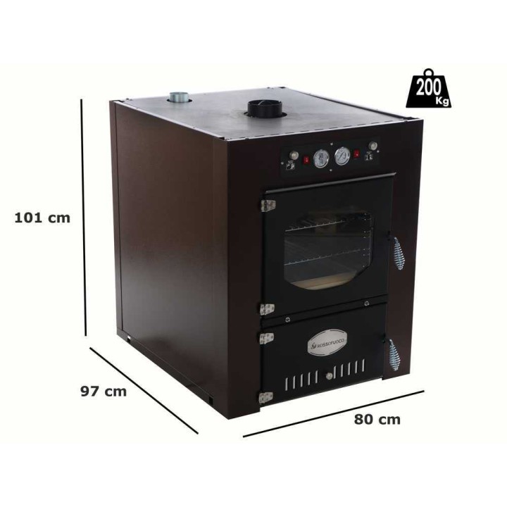 Rossofuoco Garden Color 80 Marrone upotettava puu-uuni, ruskea
