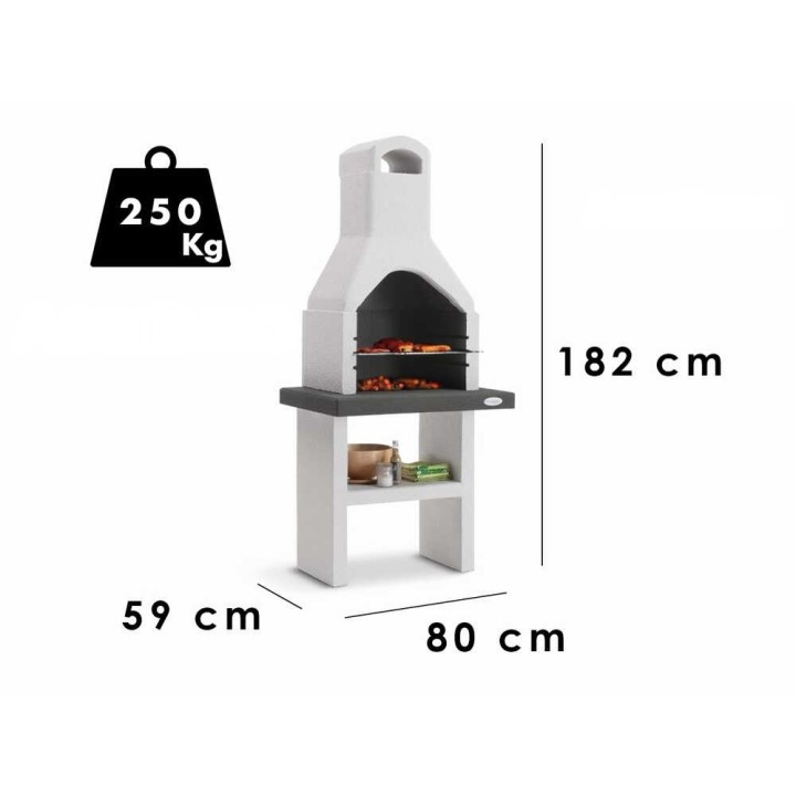 Palazzetti Boston muurattu hiiligrilli, 53 × 40 cm, 250 kg