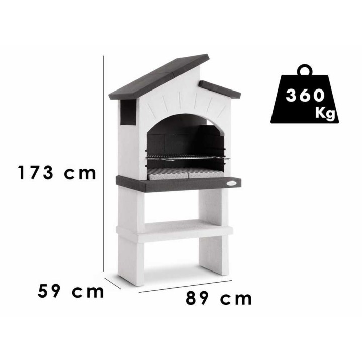 Palazzetti Vieste muurattu puu- ja hiiligrilli, 68 × 40 cm, 360 kg