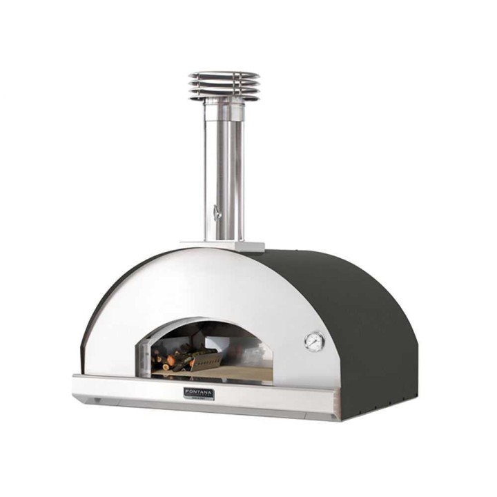 Fontana Mangiafuoco puulämmitteinen pizzauuni, antrasiitinharmaa, 60 × 80 cm