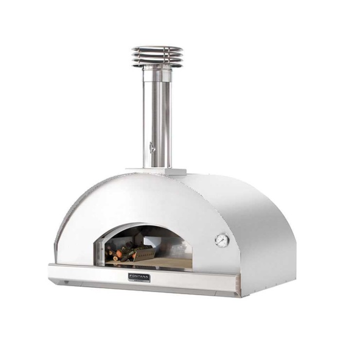Fontana Mangiafuoco INOX puulämmitteinen pizzauuni, 60 × 80 cm