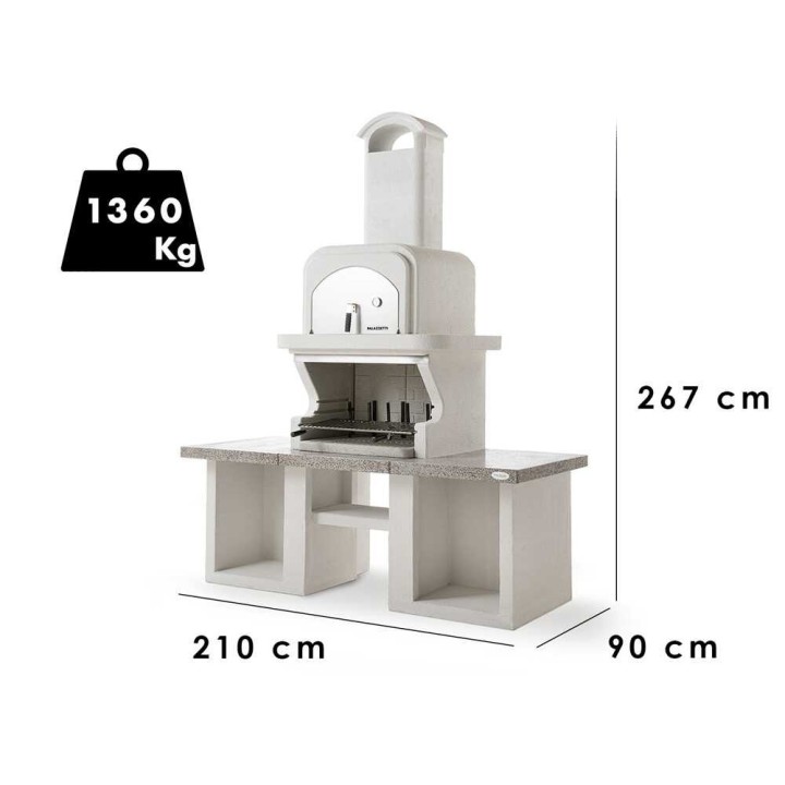 Palazzetti Pamplona muurattu grilli ja ulkouuni, 76 × 37 cm