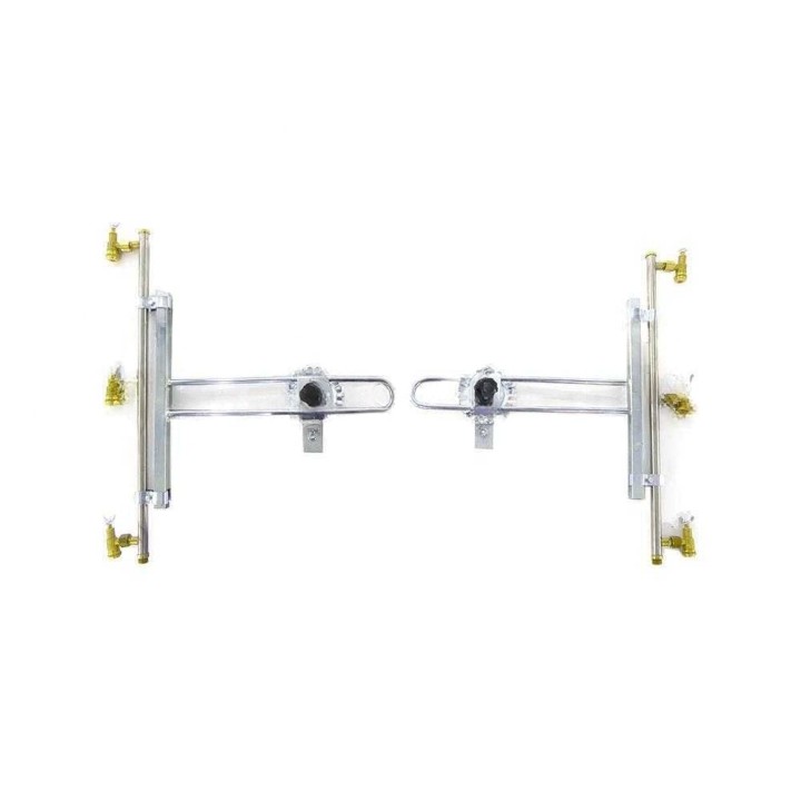 Ruostumattomat ruiskutusvarret 3+3, messinkiset perhossuuttimet, 70 cm