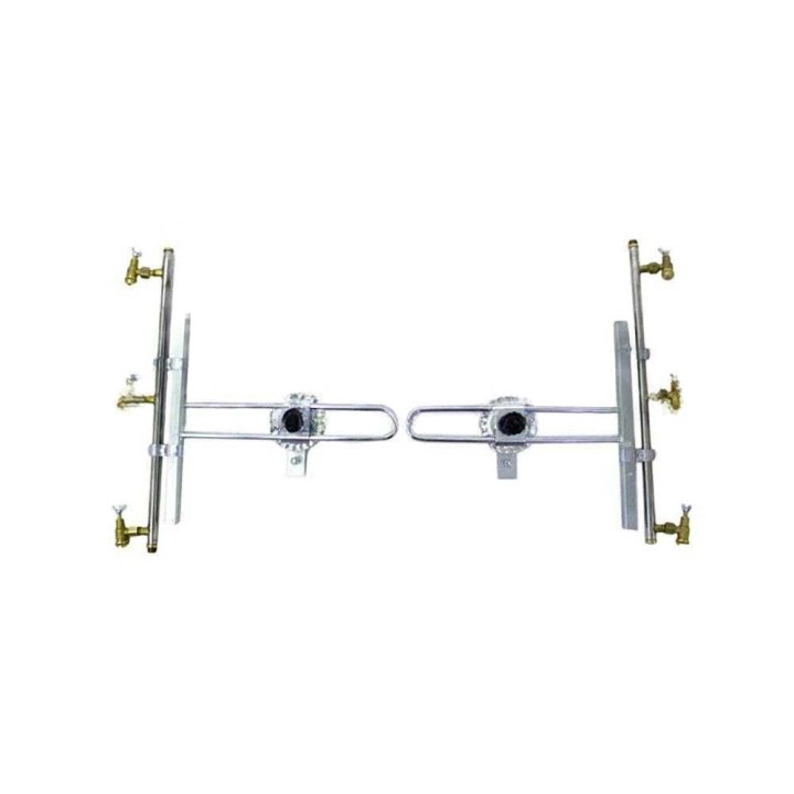 Ruostumattomat ruiskutusvarret 3+3, messinkiset perhossuuttimet, 70 cm