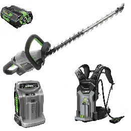 EGO HTX6500 akkupensasleikkuri 56 V 65 cm akku ja reppuakkujärjestelmä