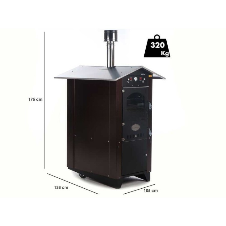 Rossofuoco Garden Plus 100 puulämmitteinen ulkouuni, 100 cm paistokammio