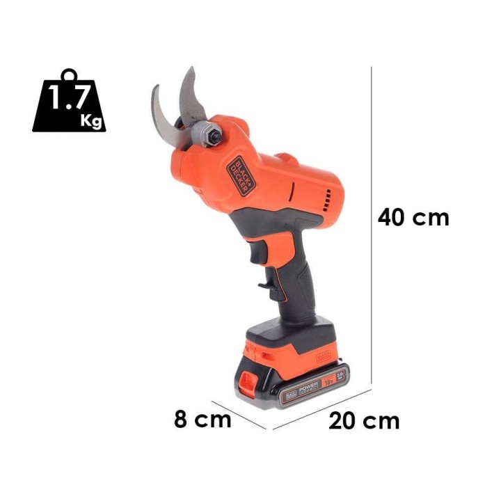 Black & Decker BCPP18D1-QW akkuoksasakset, 18 V, 2 Ah, 25 mm