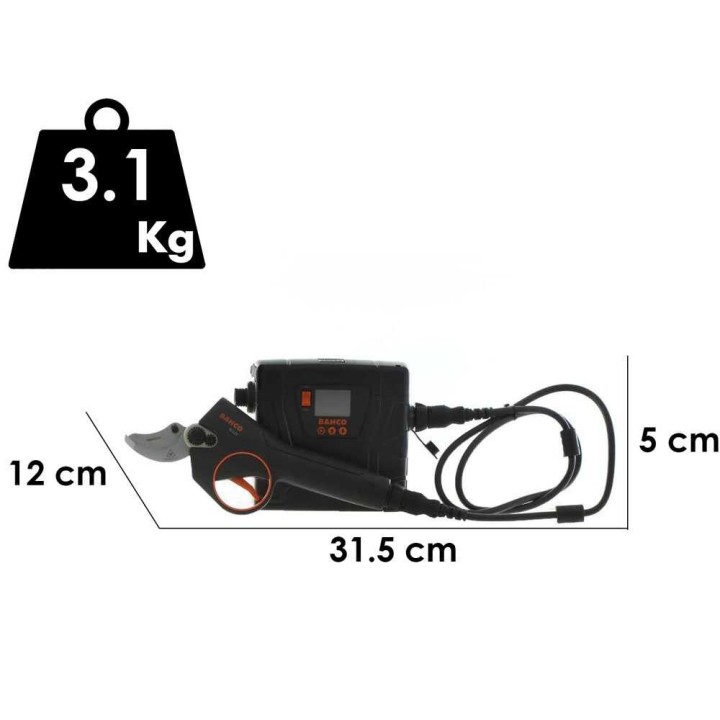 Bahco BCL24 akkukäyttöiset oksasakset, 43,2 V, 6,8 Ah, 45 mm