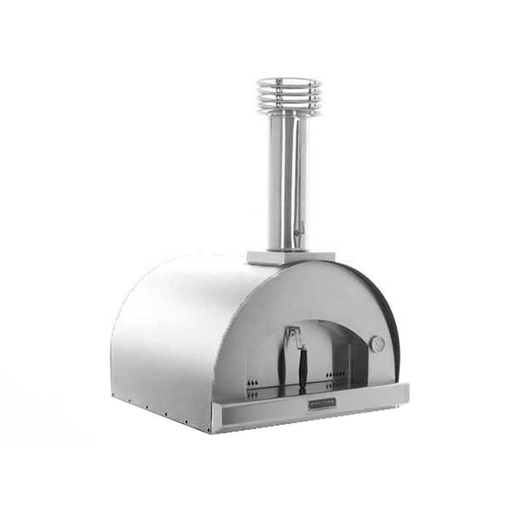 Fontana Margherita INOX -puulämmitteinen pizzauuni, 60 × 60 cm, ruostumaton teräs