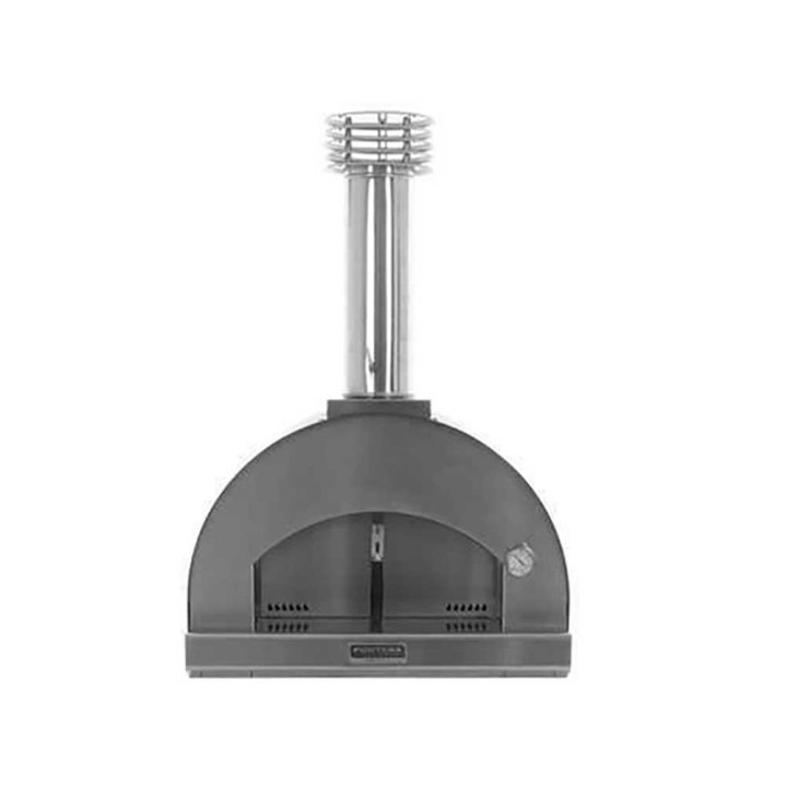 Fontana Margherita INOX -puulämmitteinen pizzauuni, 60 × 60 cm, ruostumaton teräs