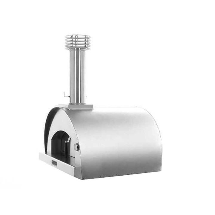 Fontana Margherita INOX -puulämmitteinen pizzauuni, 60 × 60 cm, ruostumaton teräs