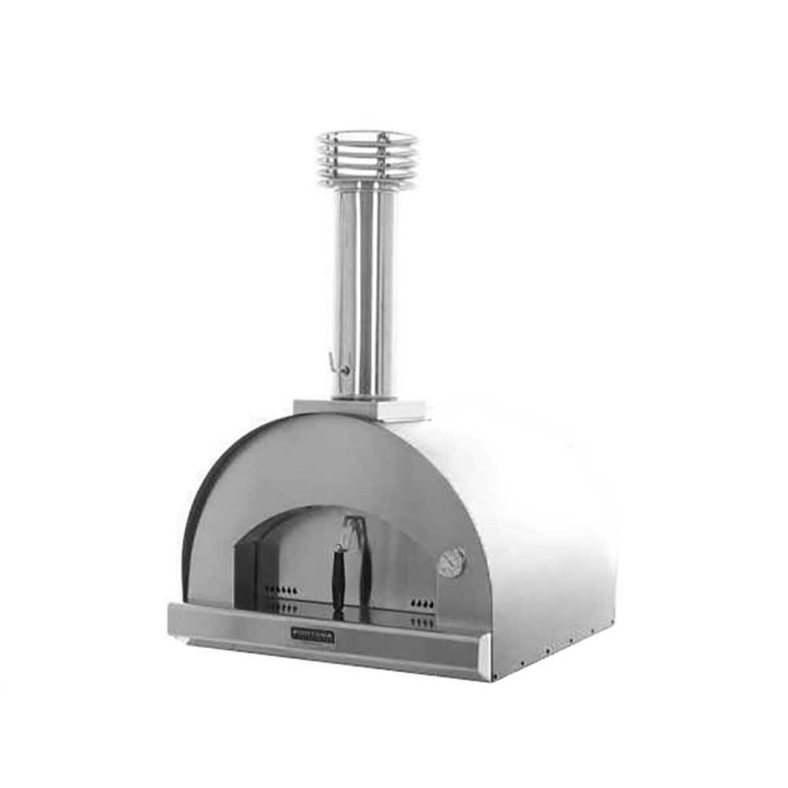 Fontana Margherita INOX -puulämmitteinen pizzauuni, 60 × 60 cm, ruostumaton teräs