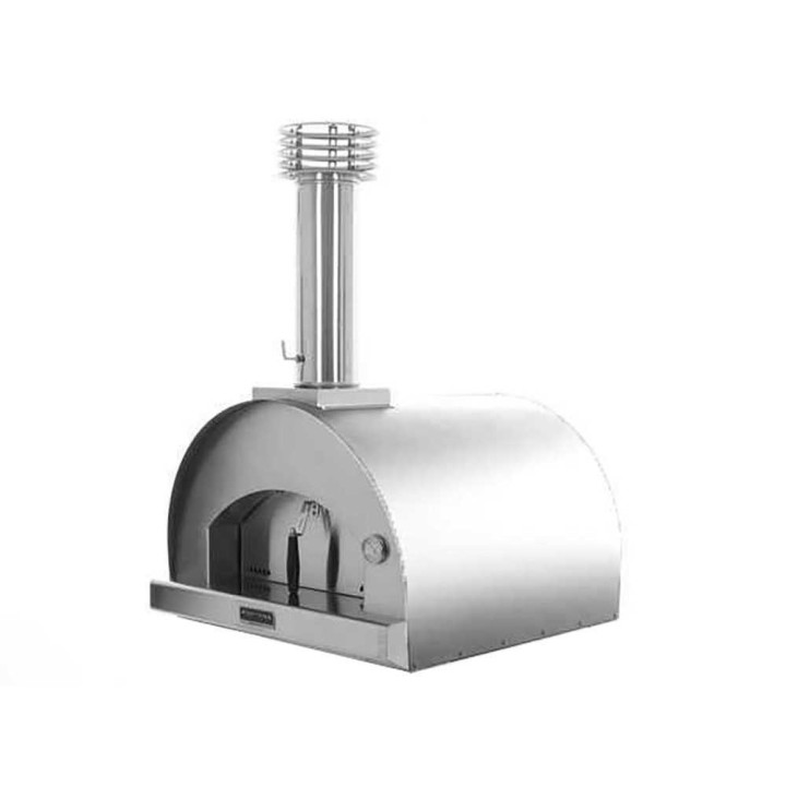 Fontana Margherita INOX -puulämmitteinen pizzauuni, 60 × 60 cm, ruostumaton teräs