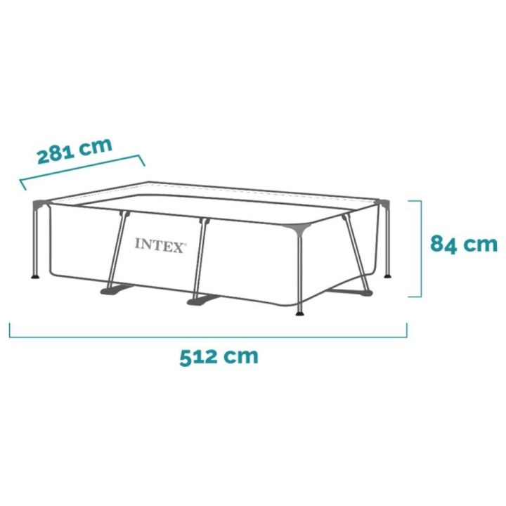 Intex Rectangular Frame 28273NP runkoallas, 450 × 220 × 84 cm, 7 127 l