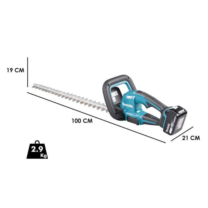 Makita DUH606RF -akkupensasleikkuri, 18 V, 3 Ah, 60 cm
