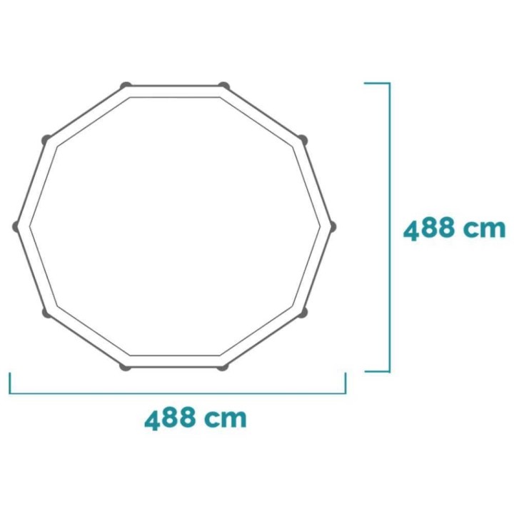 Intex Prisma Frame Clearview 26730NP allas, Ø488 × 122 cm, 19 156 l, vaaleanharmaa