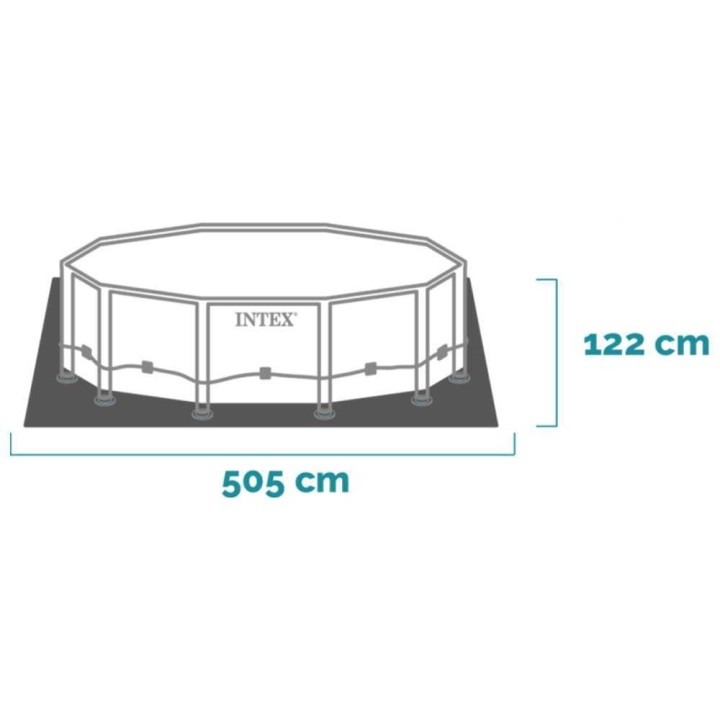 Intex Prisma Frame Clearview 26730NP allas, Ø488 × 122 cm, 19 156 l, vaaleanharmaa
