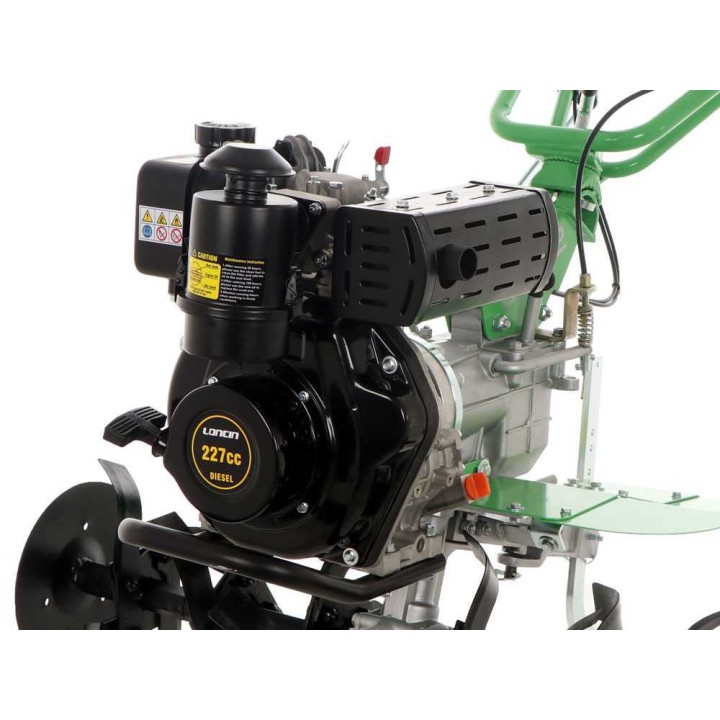 MGM DL812 dieseljyrsin, Loncin 227 cm³, 5 HP, työleveys 95 cm
