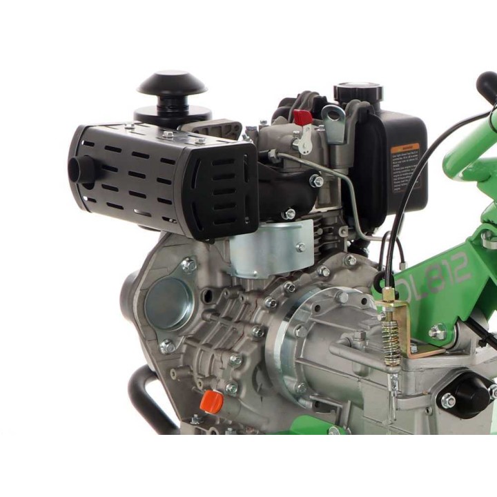 MGM DL812 dieseljyrsin, Loncin 227 cm³, 5 HP, työleveys 95 cm