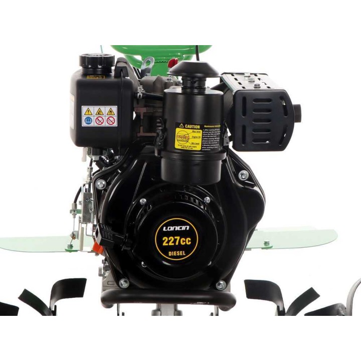 MGM DL812 dieseljyrsin, Loncin 227 cm³, 5 HP, työleveys 95 cm