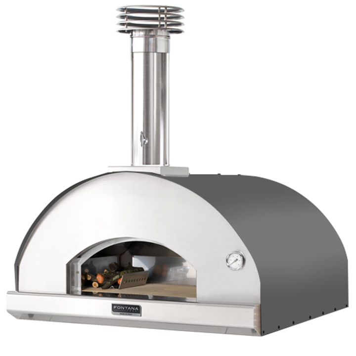 Fontana Marinara Antracite puulämmitteinen ulkouuni 80 80 cm