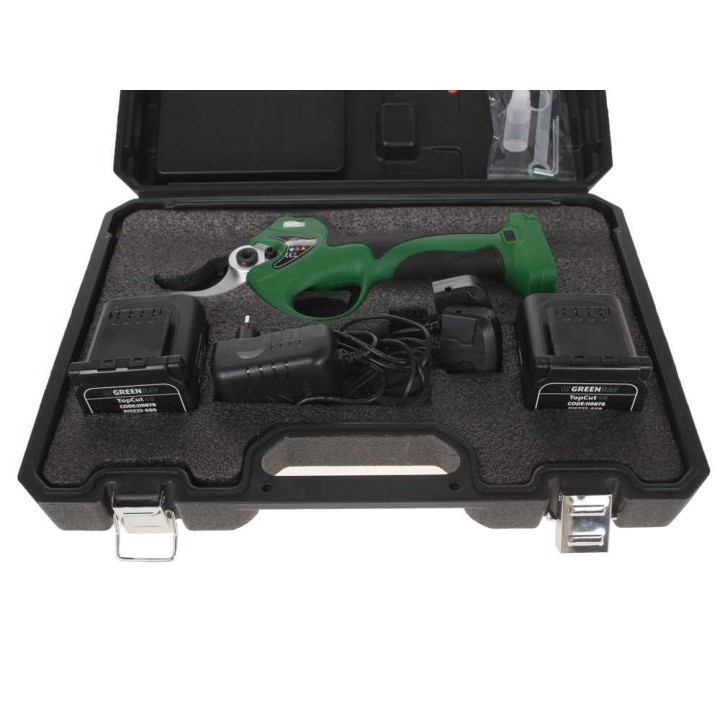 GreenBay TopCut 40 sähköoksasakset, 2 × 21 V 4 Ah, 40 mm