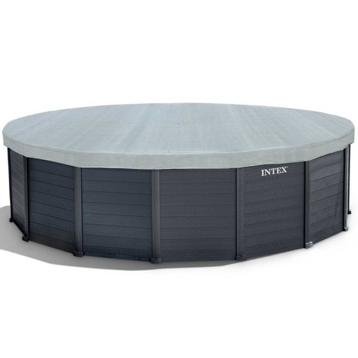 Intex Graphite Grey Panel 26384NP pyöreä uima-allas, 16 805 l, 478 × 478 × 124 cm