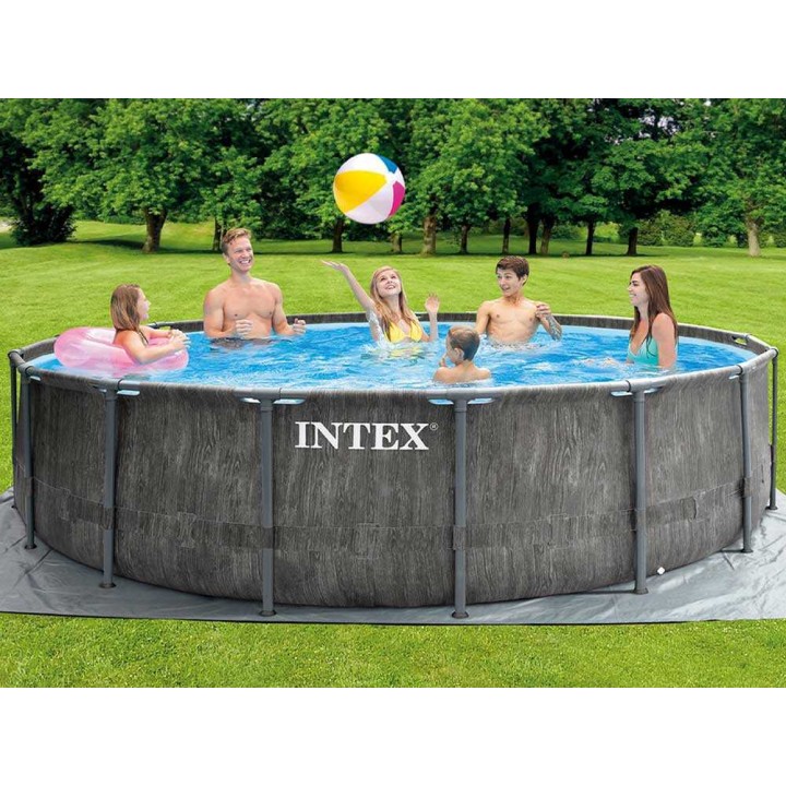 Intex Prisma Frame Greywood 26742NP -kehysallas, Ø457 × 122 cm, 16 805 l