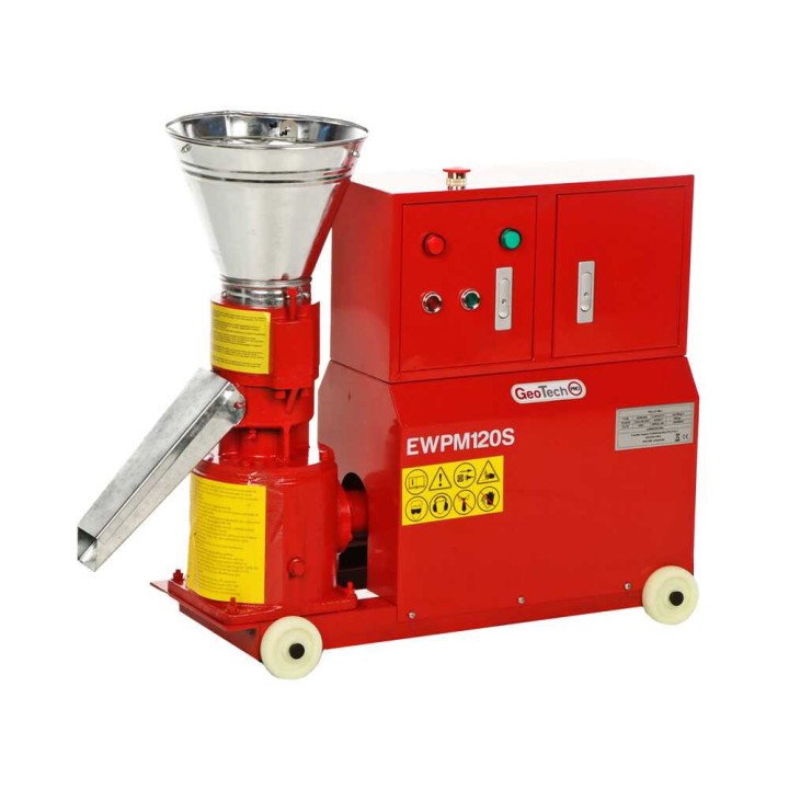 GeoTech EWPM120S pellettikone, 3 HP, 230 V, 25–45 kg/h