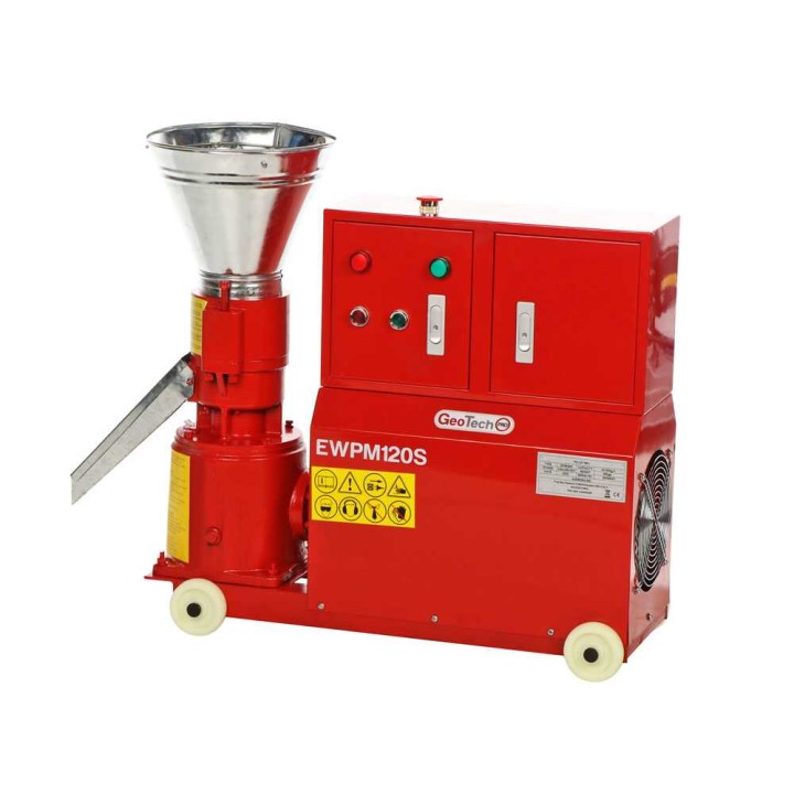 GeoTech EWPM120S pellettikone, 3 HP, 230 V, 25–45 kg/h