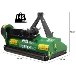 Greenbay FML 95 traktorimurskain 93 cm vasaraterät kevyt sarja