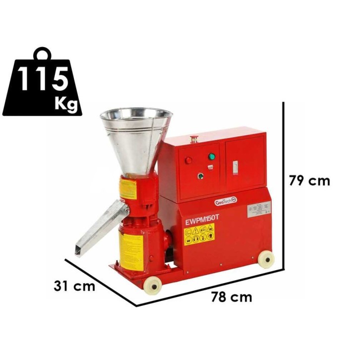 GeoTech Pro EWPM150T pellettikone, kolmivaiheinen 400 V, 5,3 HP