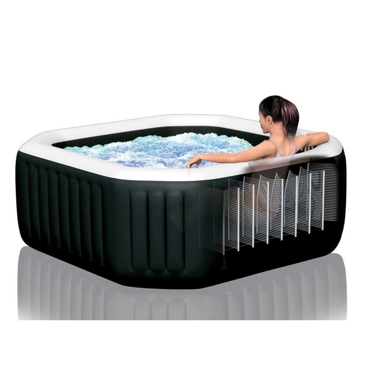 Intex Jet & Bubble Deluxe 28458EX kylpyläspa, 201 × 201 × 71 cm, 3–4 henkilölle