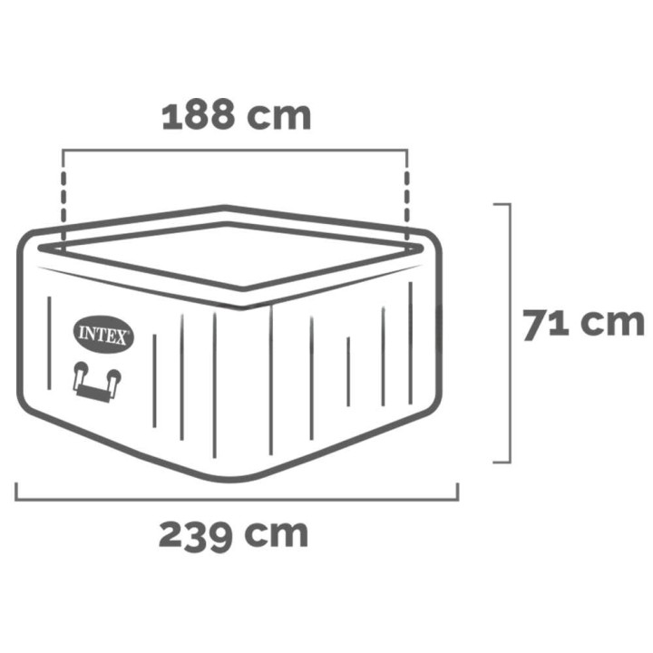 Intex Quadrata Chevron Deluxe 28472EX poreallas, 193 × 193 × 71 cm, 170 suutinta