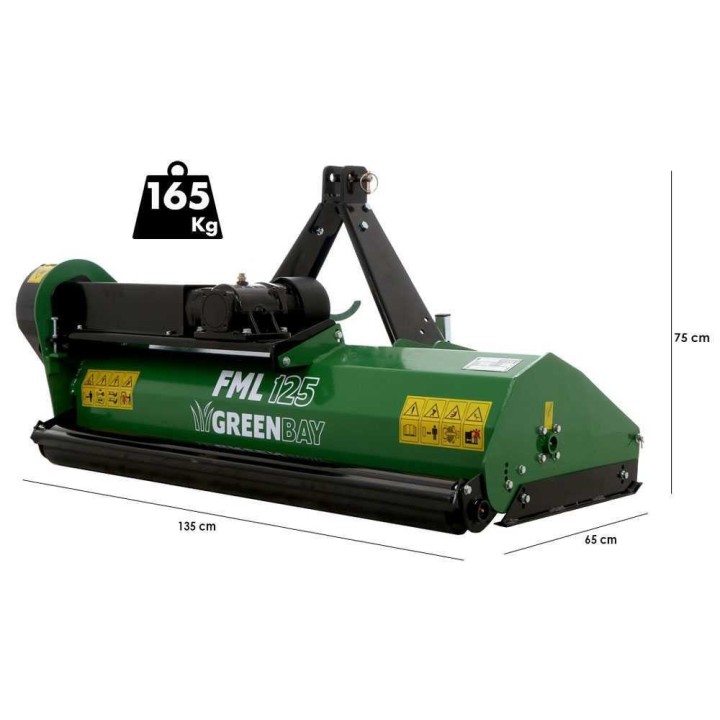 Greenbay FML 125 -traktorimurskain, 123 cm, 20–25 HP