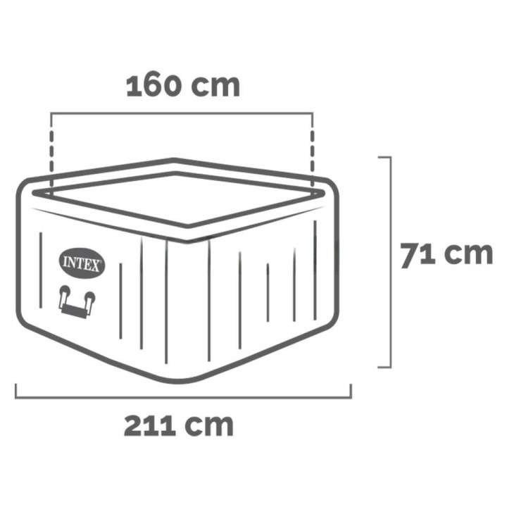 Intex Chevron Deluxe 28446EX -poreallas, 173 × 173 × 71 cm, 140 kuplasuuttinta