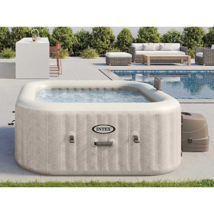 Intex Chevron Deluxe 28446EX -poreallas, 173 × 173 × 71 cm, 140 kuplasuuttinta