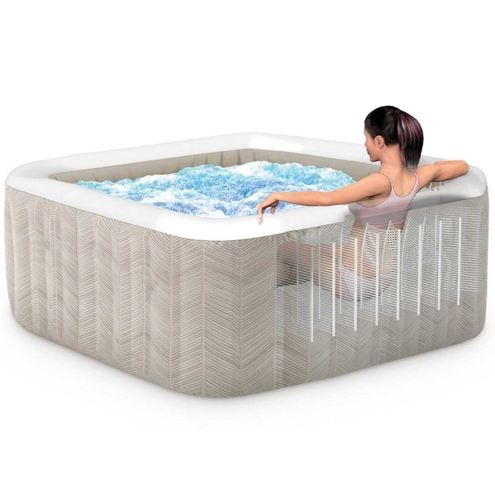 Intex Chevron Deluxe 28446EX -poreallas, 173 × 173 × 71 cm, 140 kuplasuuttinta